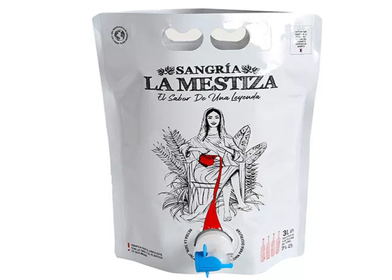 Sangria Stand Up Food Grade 3L BIB Pouch Aluminium Foil Butterfly Valve