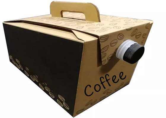 2L / 3L / 5L كيس قهوة للاستعمال مرة واحدة في صندوق موزع مع صمام / حنفية 200220 ميكرون