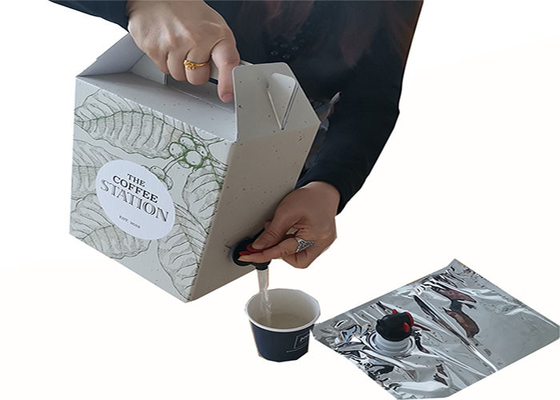 OEM 1L / 2L / 3L Coffee Juice Liquid BIB Bag في صندوق موزع بمقبض وحنفية