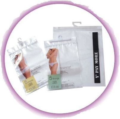 أكياس بولي برهان المياه مع الشماعات / هوك والرمز البريدي قفل الملابس الداخلية للرجال / الملابس