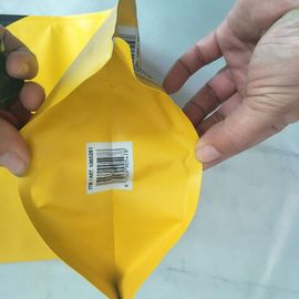 جراب قائم مطبوع باللون الأصفر سعة 3 لترات مزود بفوهة / حنفية للعصير / الزيت / النبيذ