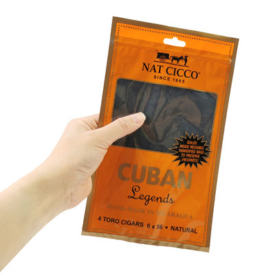 حقيبة مرطب سيجار للسفر مع طباعة مخصصة، 4-6 سيجار، أكياس بلاستيكية مرطبة مع حقيبة تغليف سيجار