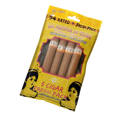 طباعة مخصصة أكياس تعبئة سيجار زيبلوك سيجار أكياس بلاستيكية رطبة مع طبقة ترطيبية