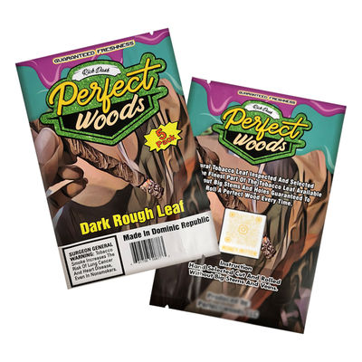 رقائق مايلر بلاستيكية مقاومة للرائحة والرطوبة للتبغ، أكياس تغليف للسيجار بوزن 30 جرام و 50 جرام مع شق للتمزيق