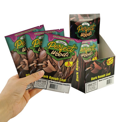 رقائق مايلر بلاستيكية مقاومة للرائحة والرطوبة للتبغ، أكياس تغليف للسيجار بوزن 30 جرام و 50 جرام مع شق للتمزيق