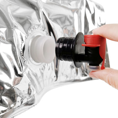 حقيبة عصير شفافة من الألومنيوم مخصصة 5 لتر، كيس مشروبات، كيس نبيذ في صندوق