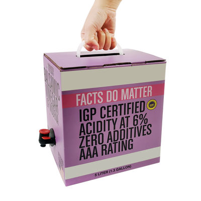 حقيبة عصير شفافة من الألومنيوم مخصصة 5 لتر، كيس مشروبات، كيس نبيذ في صندوق