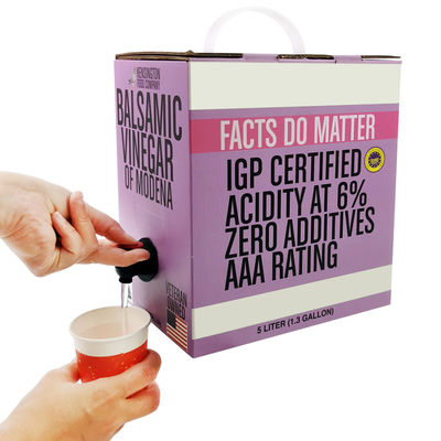 حقيبة عصير شفافة من الألومنيوم مخصصة 5 لتر، كيس مشروبات، كيس نبيذ في صندوق