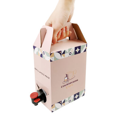 تخصيص 2 لتر 3 لتر 5 لتر عبوة كرتون ورقية يمكن التخلص منها قهوة شراب بارد صندوق عصير موزع كيس في صندوق كيس معقم