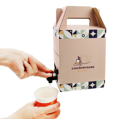 تخصيص 2 لتر 3 لتر 5 لتر عبوة كرتون ورقية يمكن التخلص منها قهوة شراب بارد صندوق عصير موزع كيس في صندوق كيس معقم