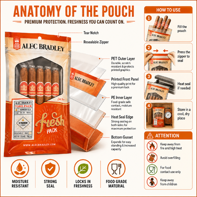 009mm cigar bags custom packaging bags providing secure sealing and protection against environmental factors