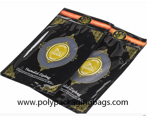 ثلاثة أختام جانبية 0.09 مللي متر أكياس قابلة للإغلاق من السيجار Ziplock حقيبة مرطب للتبغ