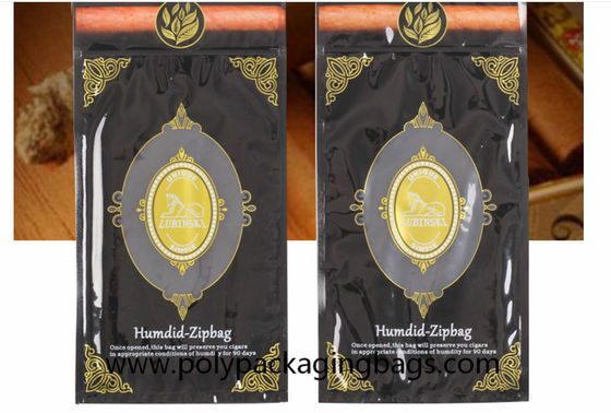 ثلاثة أختام جانبية 0.09 مللي متر أكياس قابلة للإغلاق من السيجار Ziplock حقيبة مرطب للتبغ