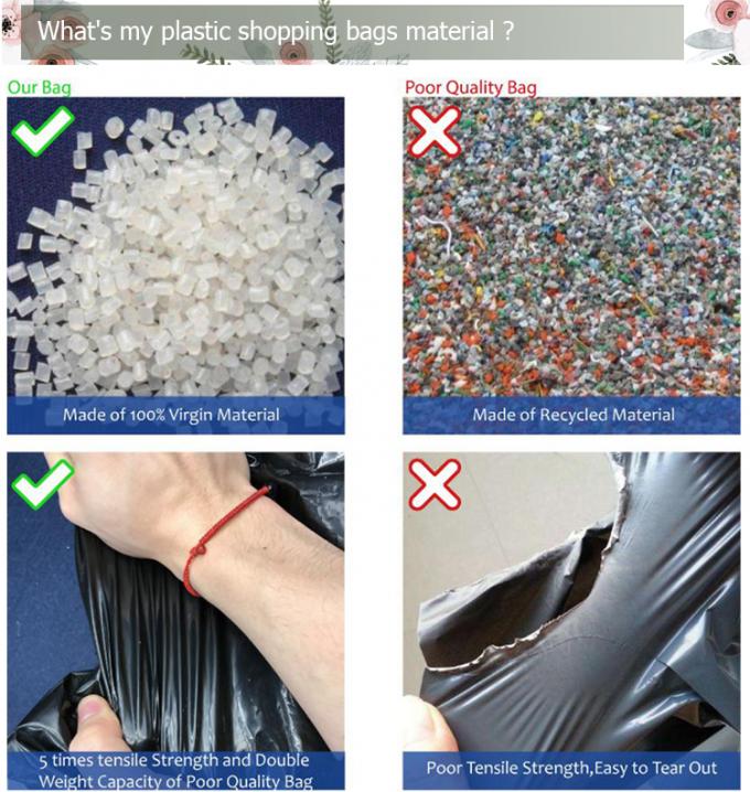 HDPE / LDPE يموت قطع التصحيح التعامل مع أكياس التجزئة المخصصة للبضائع البلاستيكية مع الشعار الخاص